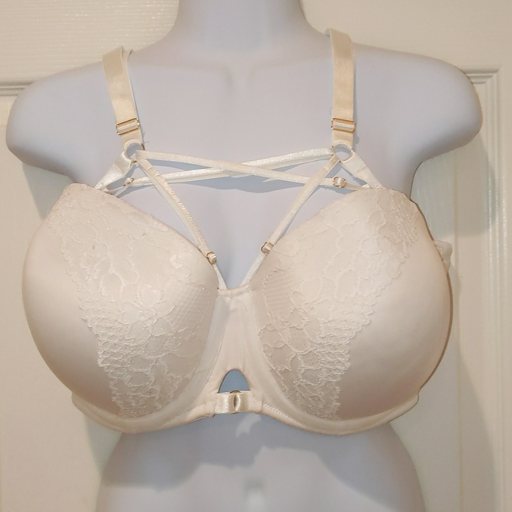LACE STRAPPY FRONT PUSH-UP STRAPLESS BRA- available in black or white.